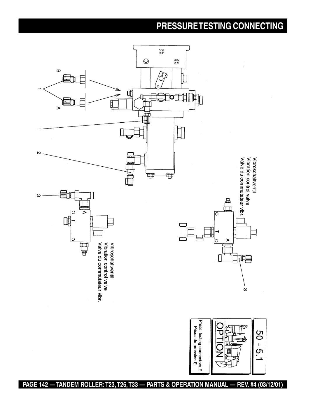 Multiquip T23 operation manual Pressuretesting Connecting 