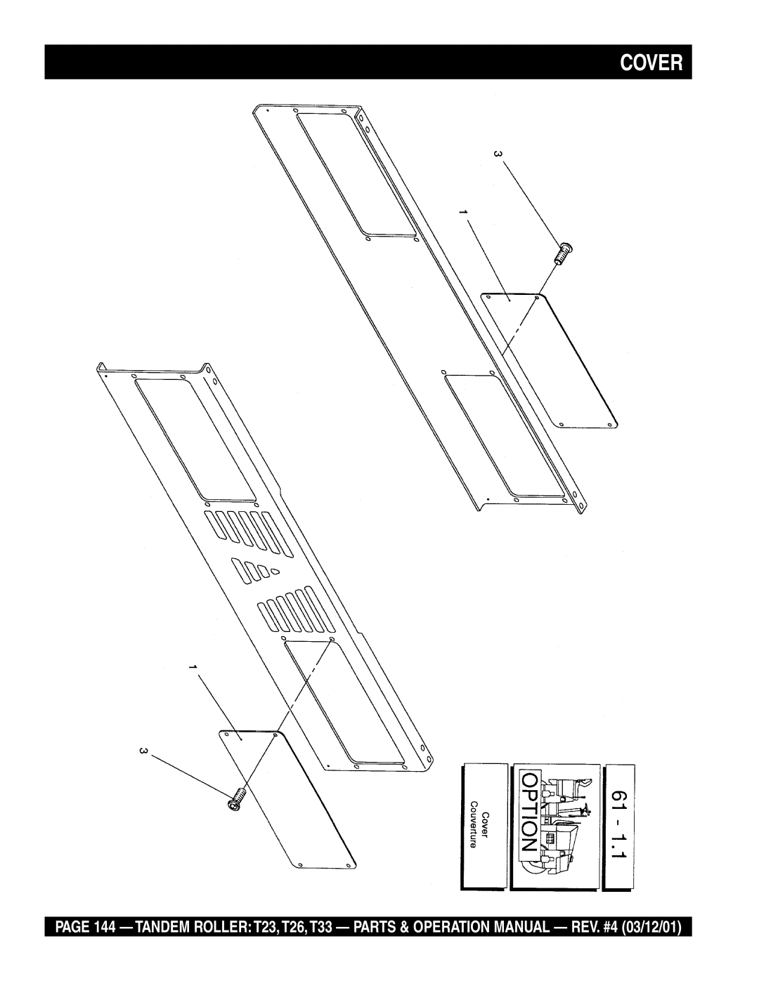 Multiquip T23 operation manual Cover 