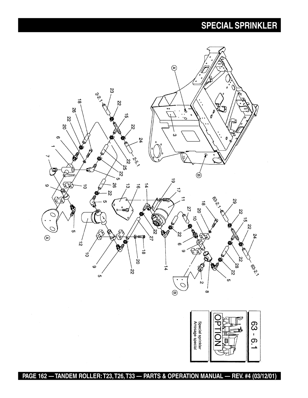 Multiquip T23 operation manual Special Sprinkler 