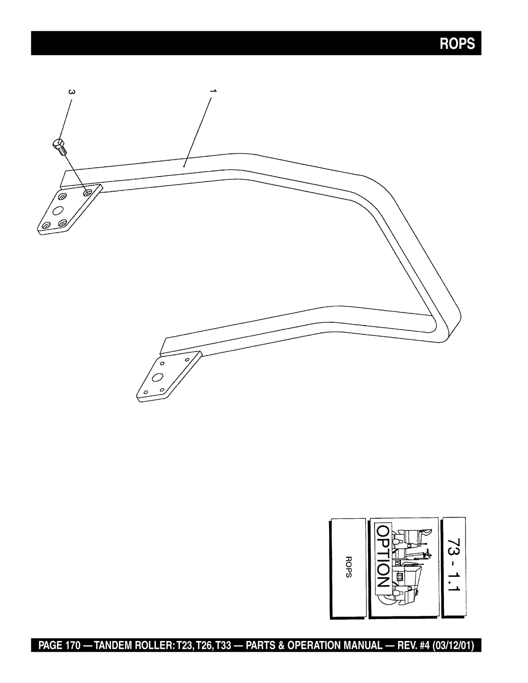 Multiquip T23 operation manual Rops 