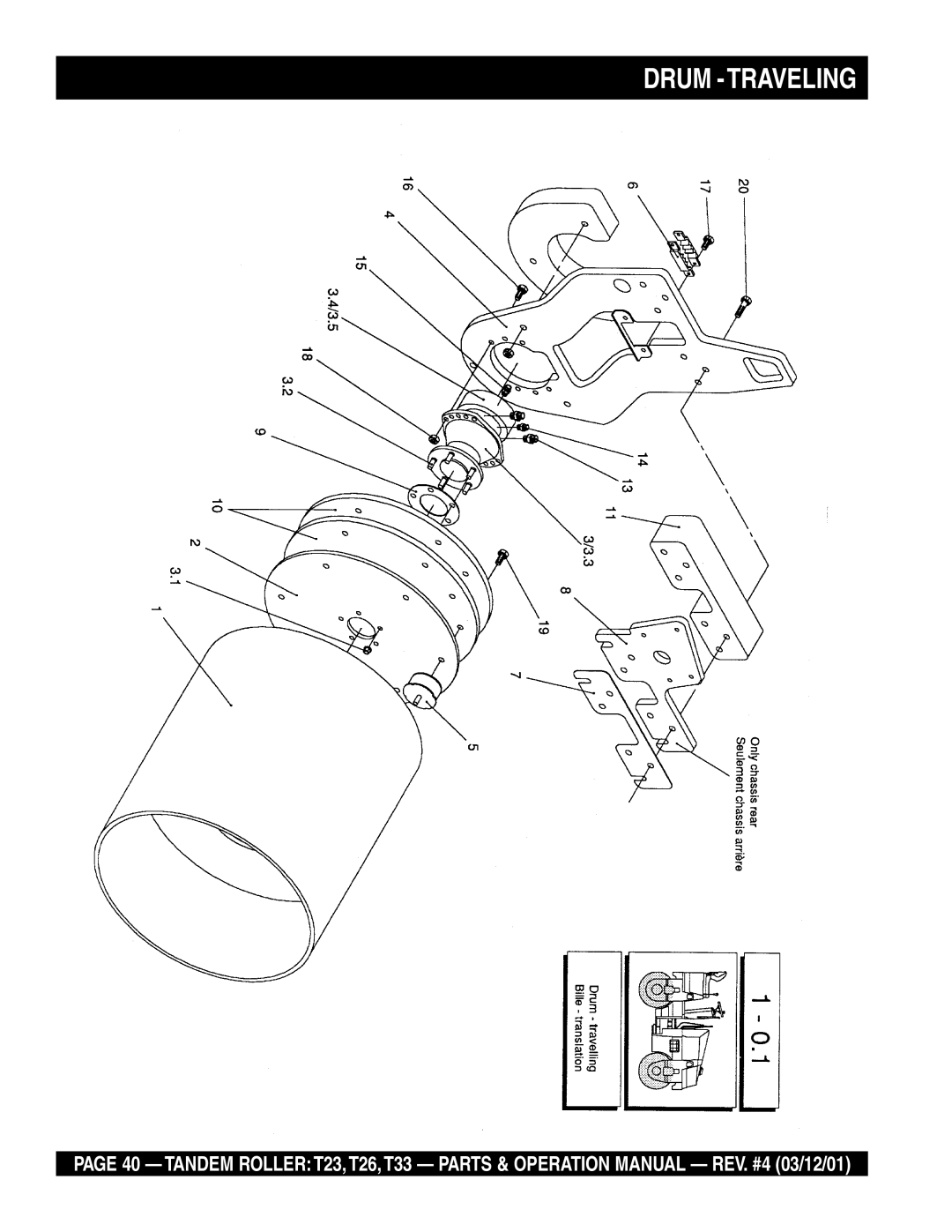 Multiquip T23 operation manual Drum -TRAVELING 