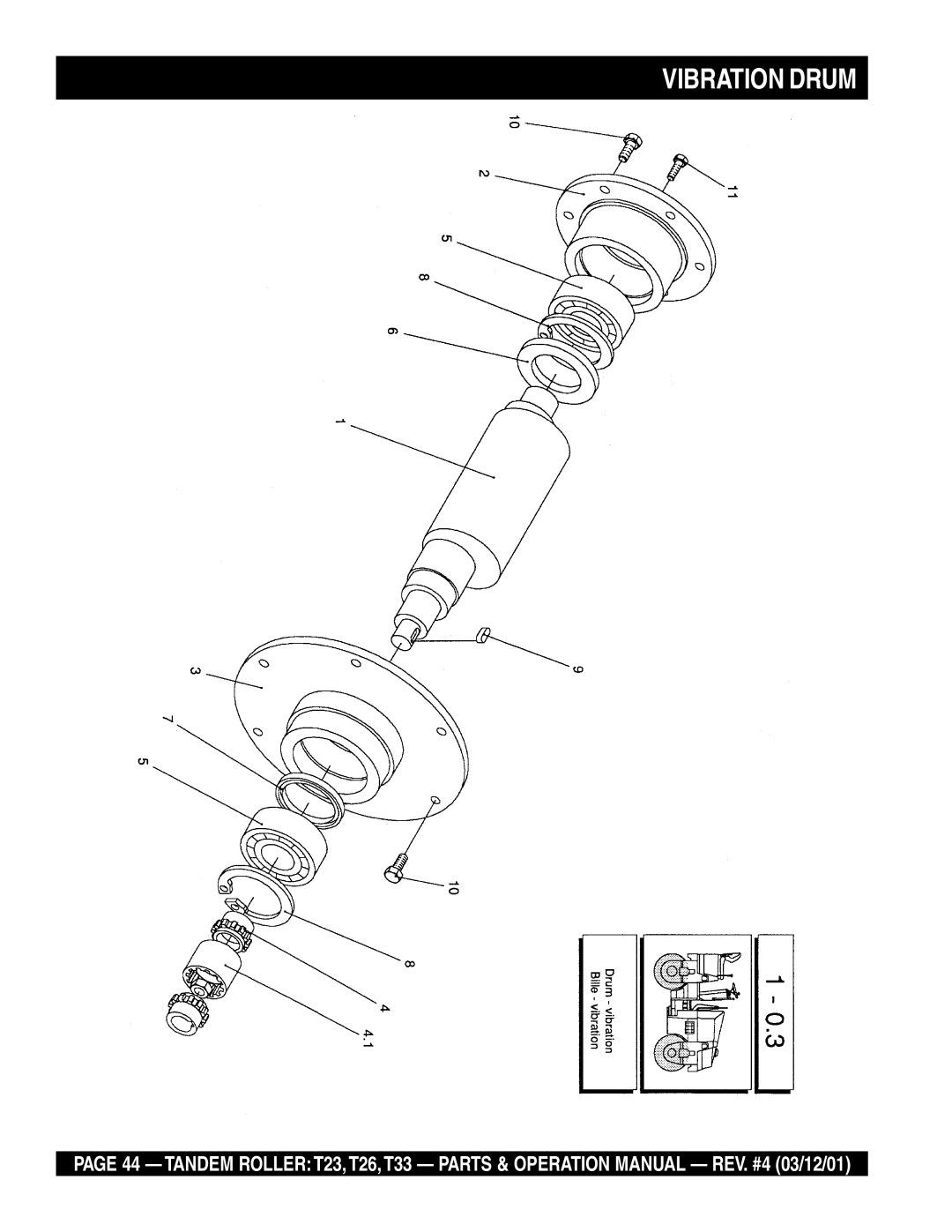 Multiquip T23 operation manual Vibration Drum 