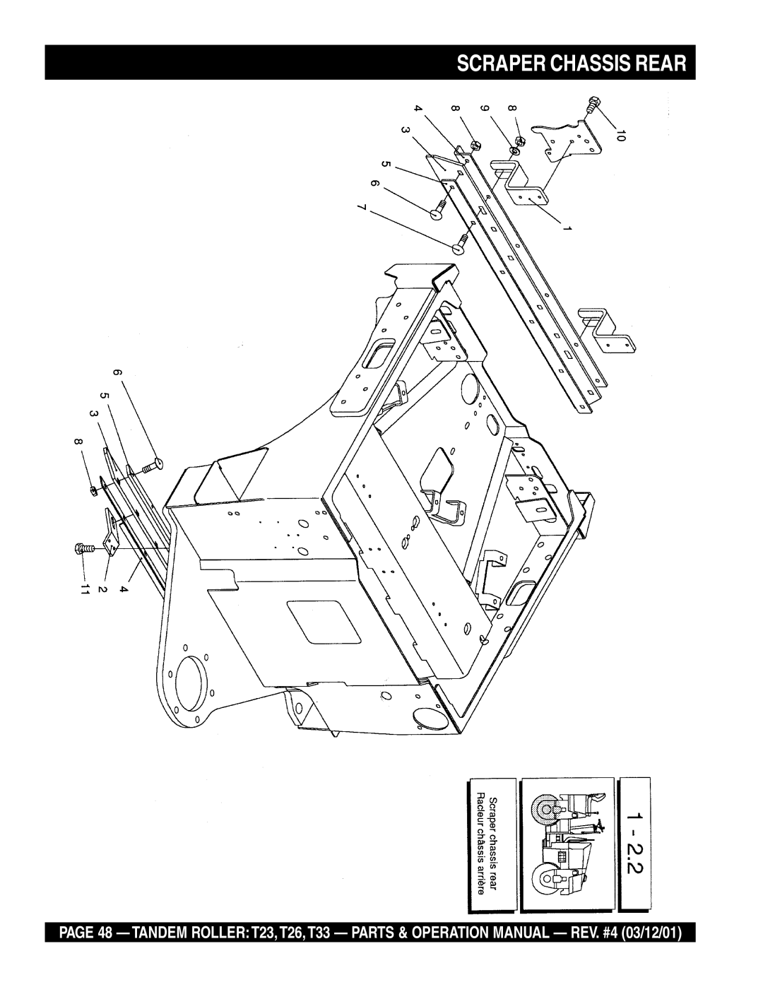 Multiquip T23 operation manual Scraper Chassis Rear 