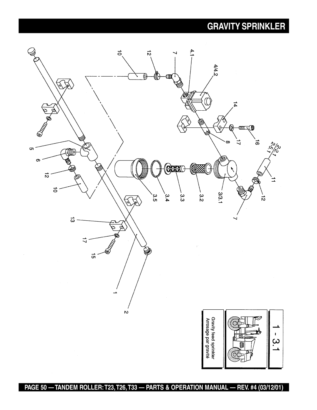 Multiquip T23 operation manual Gravity Sprinkler 