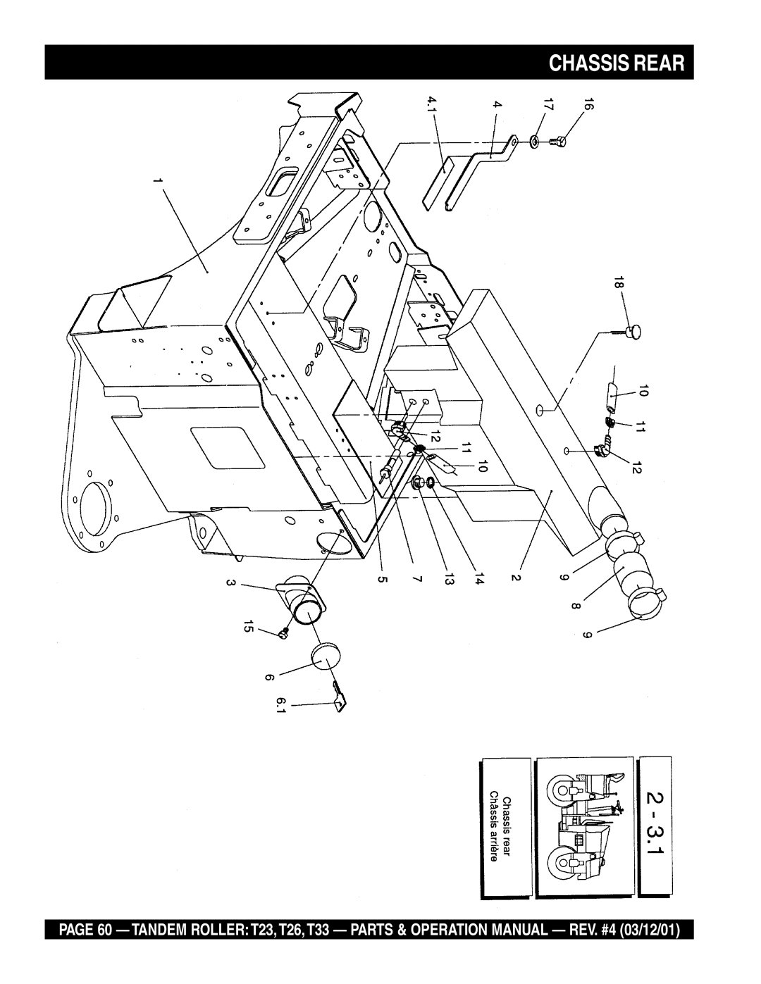 Multiquip T23 operation manual Chassis Rear 