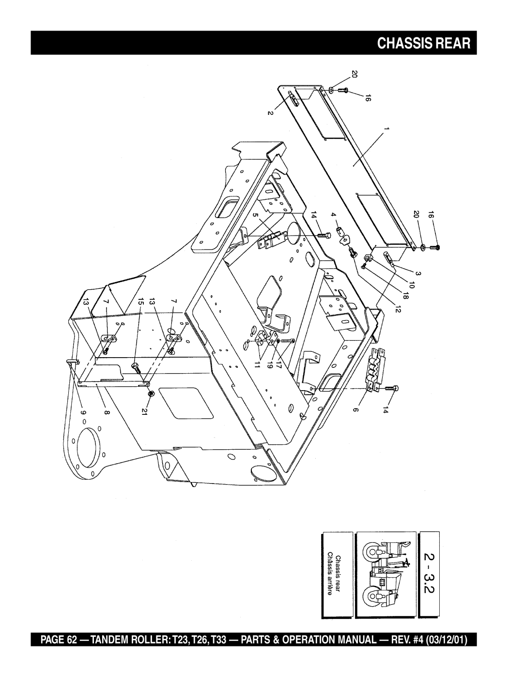 Multiquip T23 operation manual Chassis Rear 