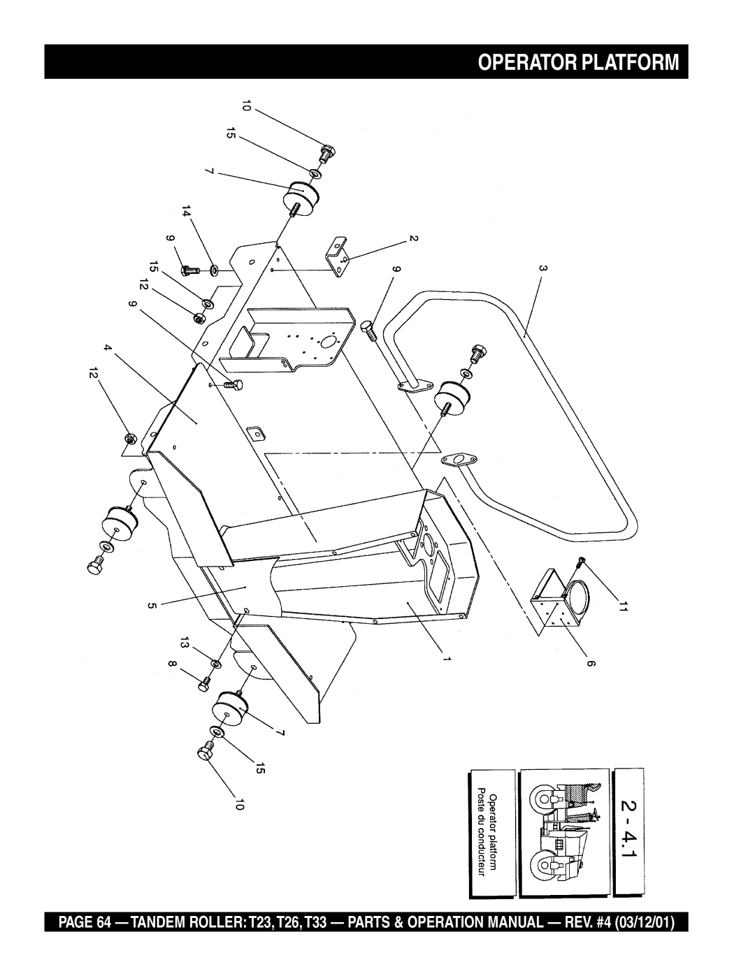 Multiquip T23 operation manual Operator Platform 