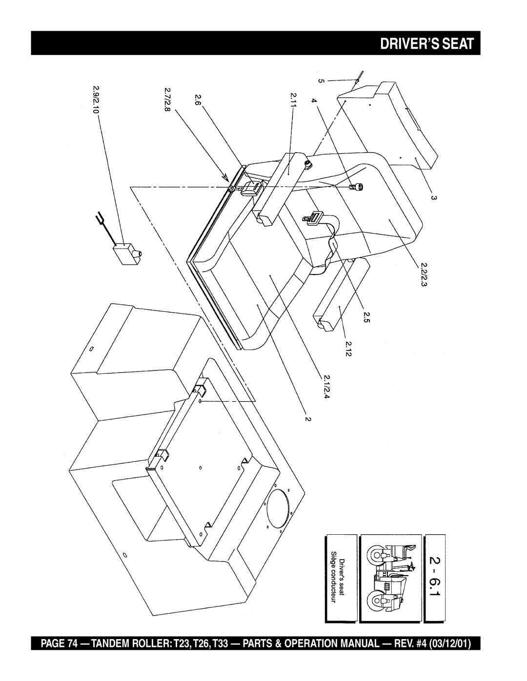 Multiquip T23 operation manual DRIVER’S Seat 