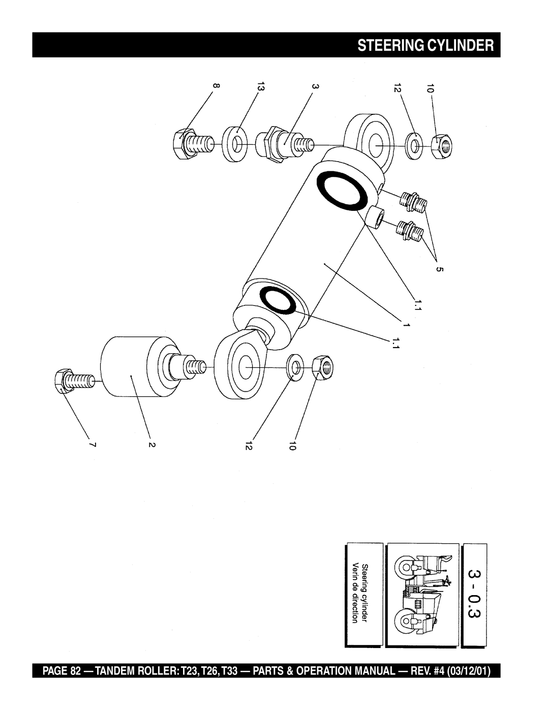 Multiquip T23 operation manual Steering Cylinder 