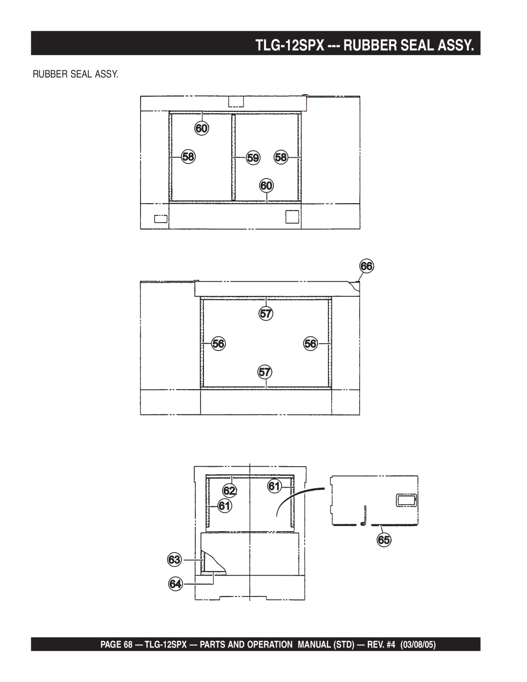 Multiquip operation manual TLG-12SPX --- Rubber Seal Assy 