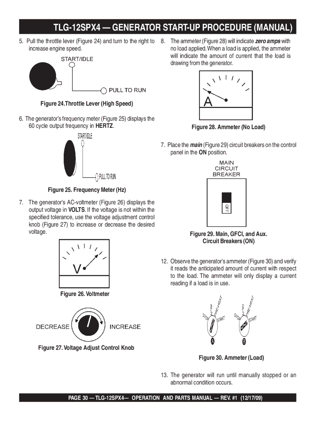 Multiquip operation manual TLG-12SPX4 Generator START-UP Procedure Manual 