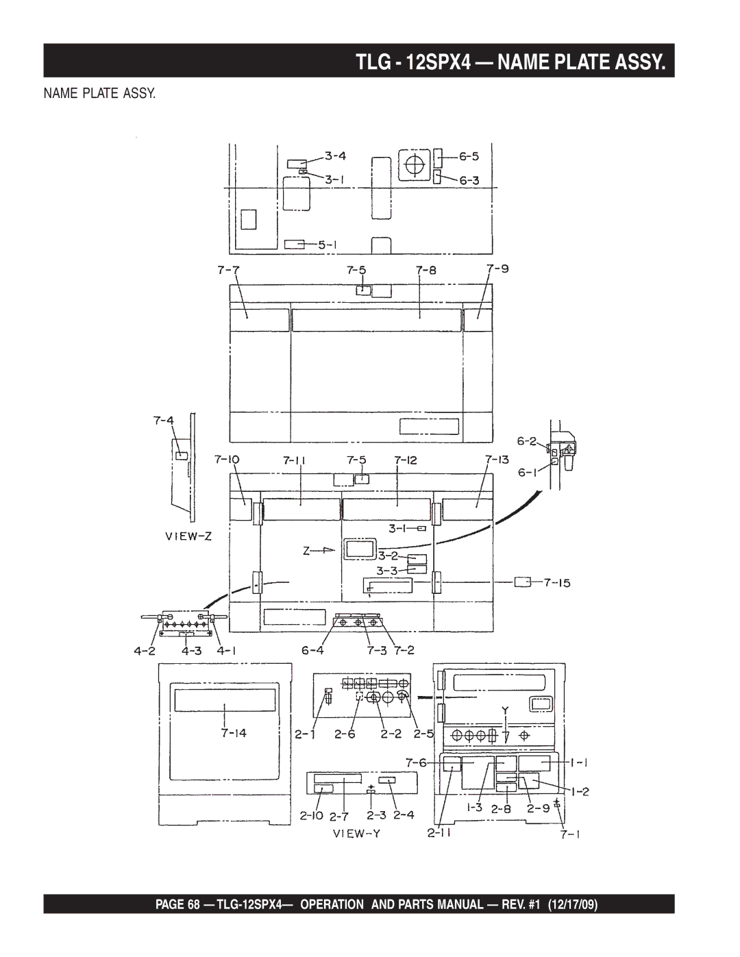 Multiquip operation manual TLG-12SPX4- Operation and Parts Manual REV. #1 12/17/09 