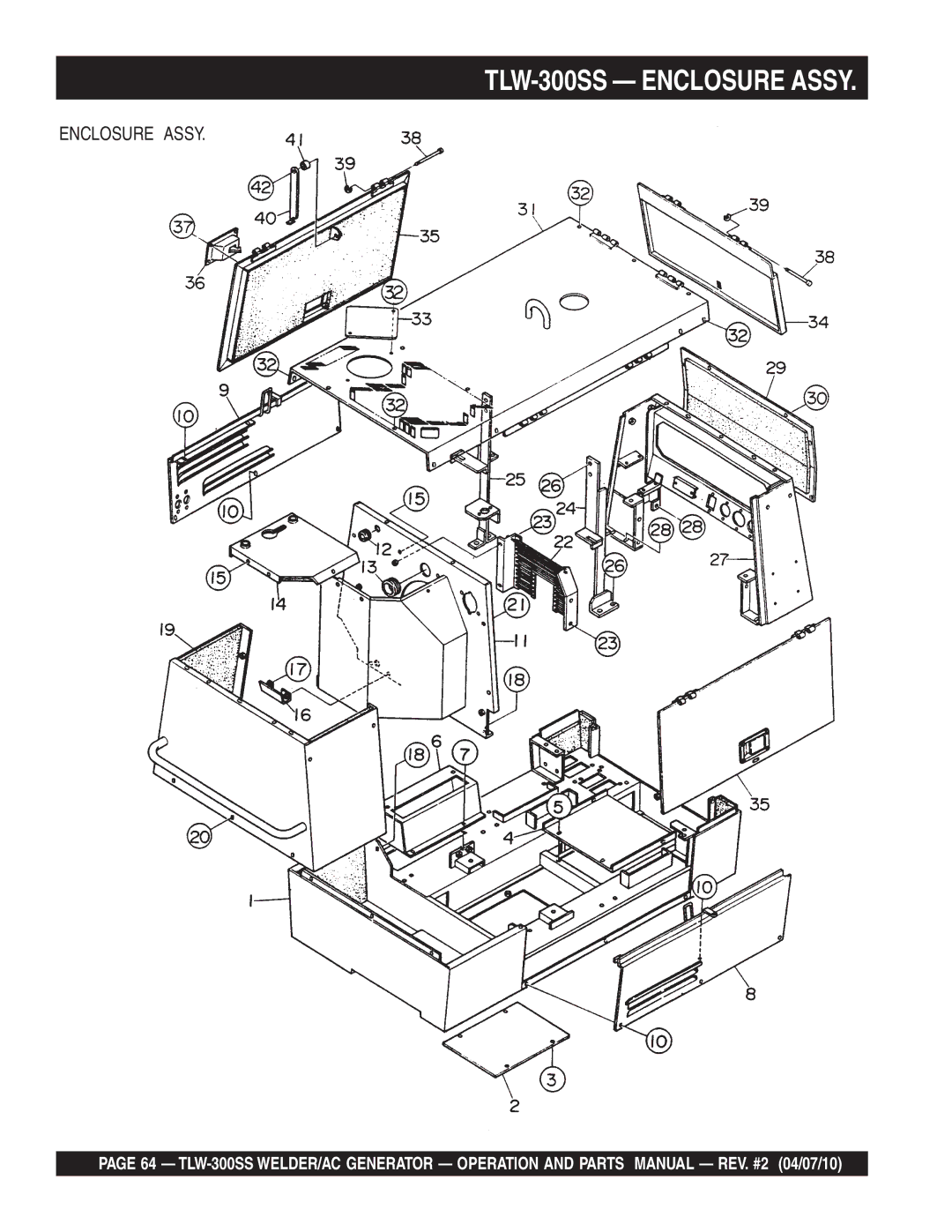 Multiquip operation manual TLW-300SS Enclosure Assy 