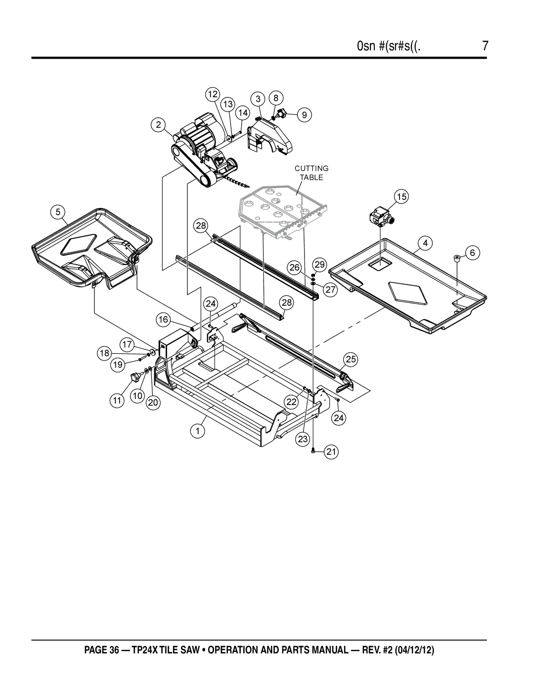 Multiquip TP24X manual Main SAW Assy 