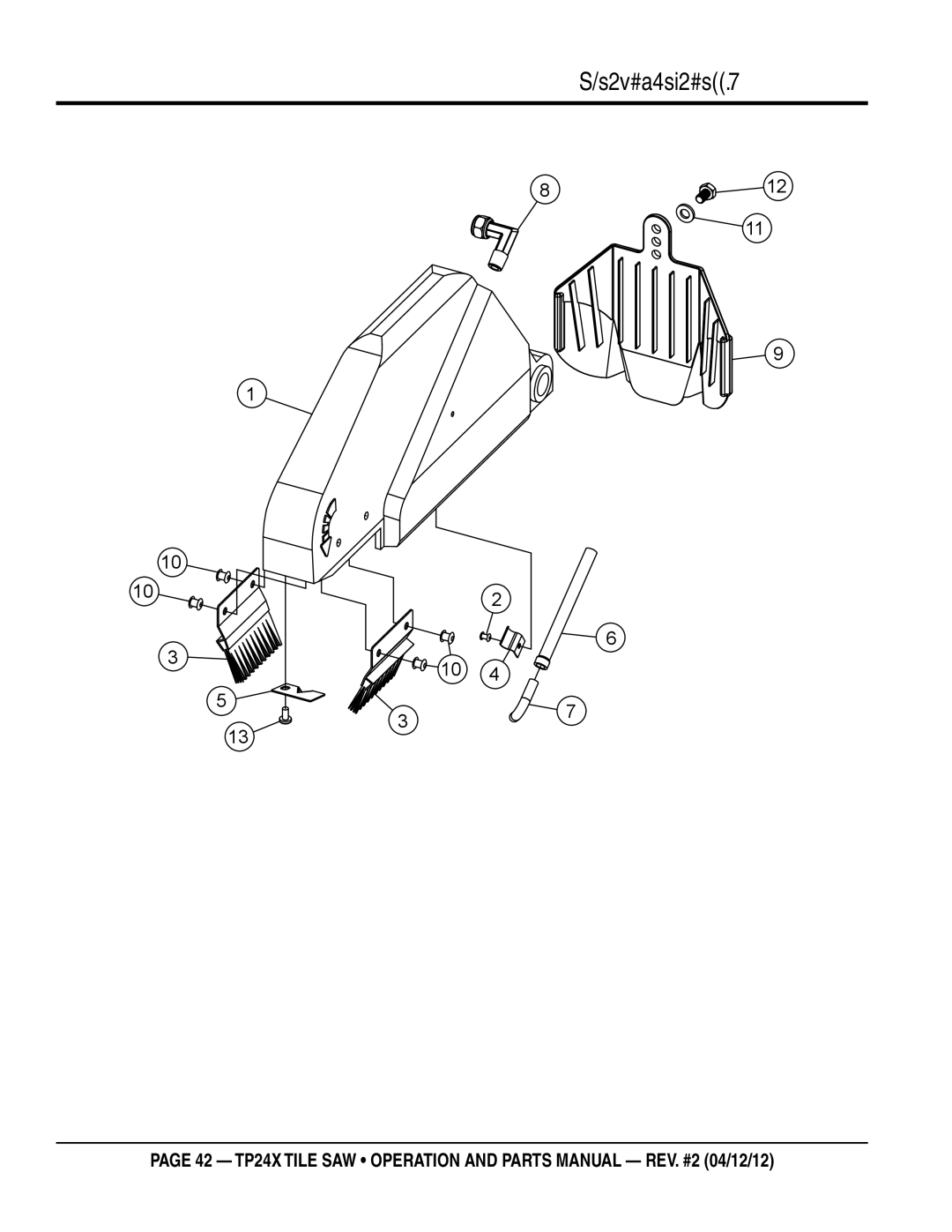 Multiquip TP24X manual Blade guard assy 