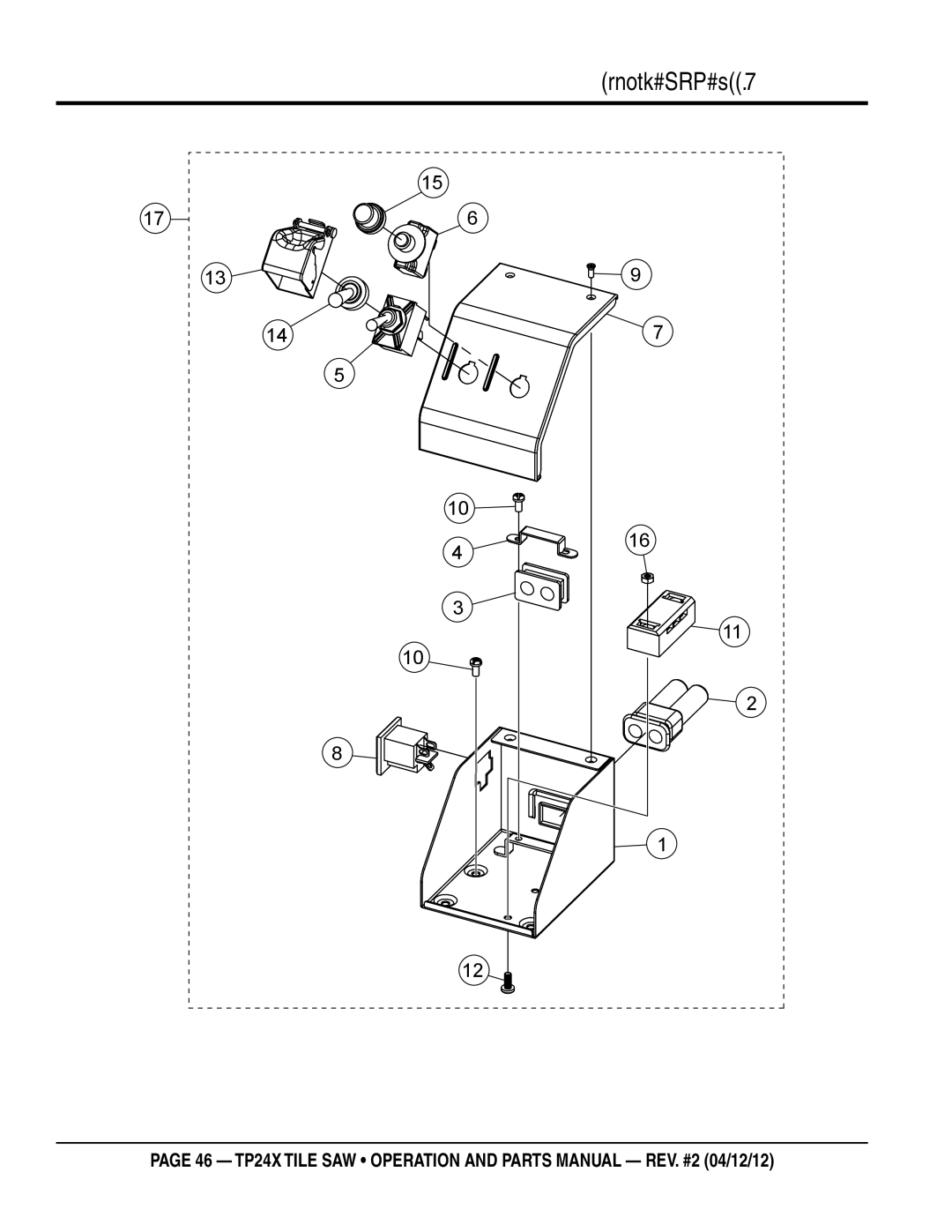 Multiquip TP24X manual Switch Box assy 