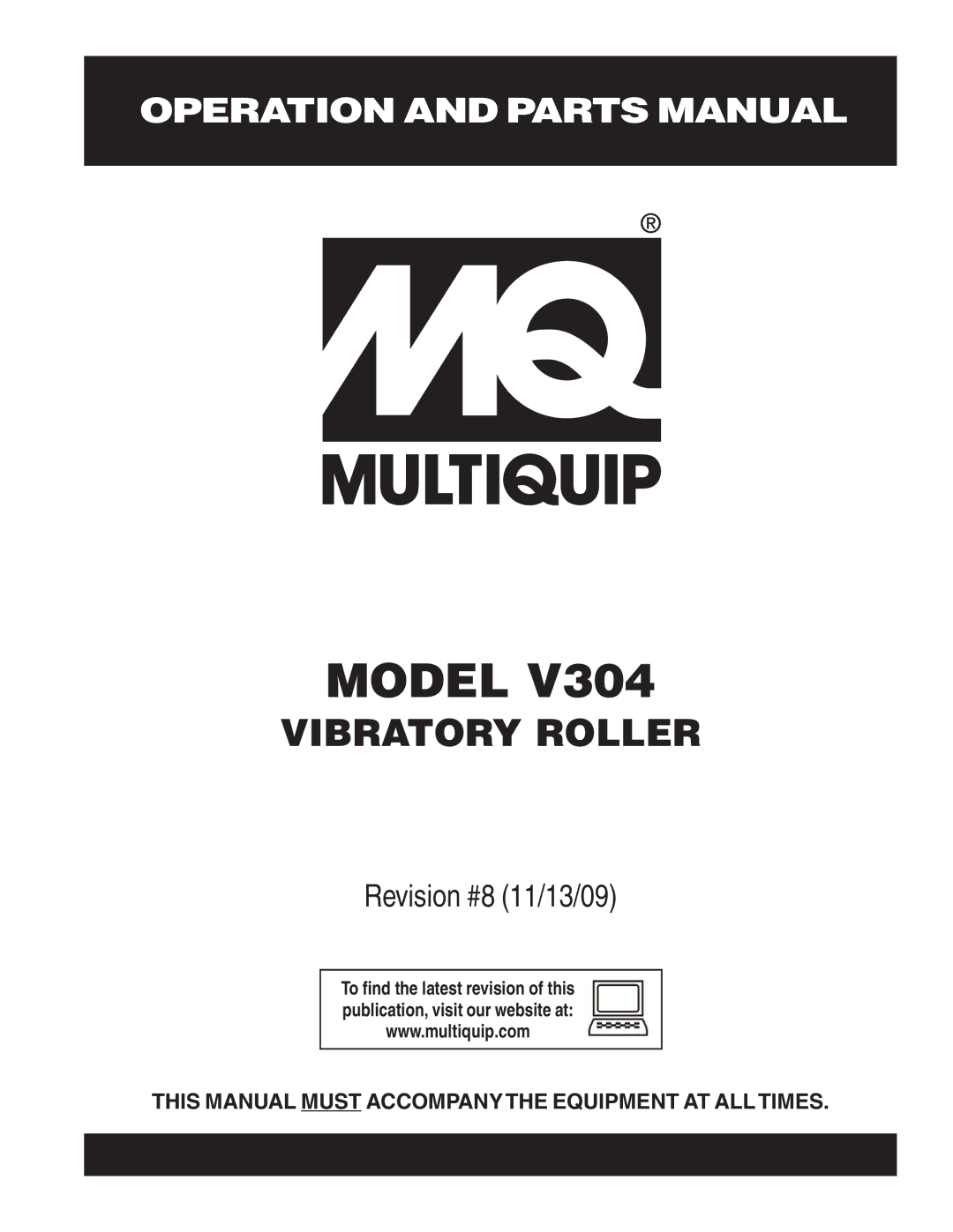 Multiquip V304 manual Model 