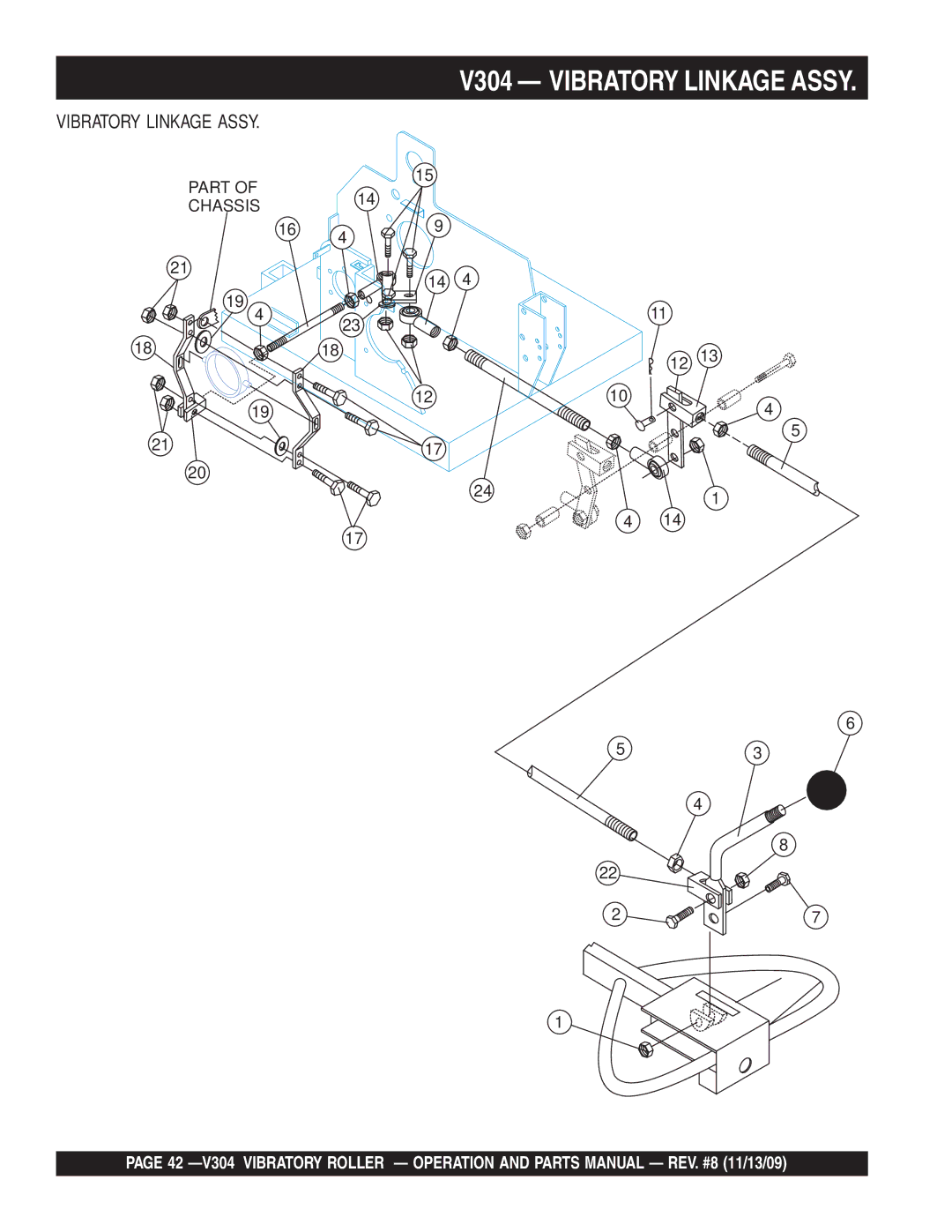 Multiquip manual V304 Vibratory Linkage Assy 