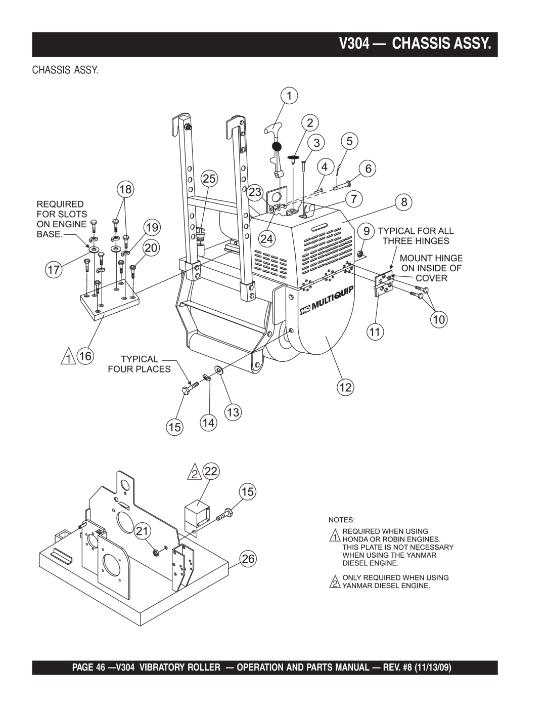 Multiquip manual V304 Chassis Assy 