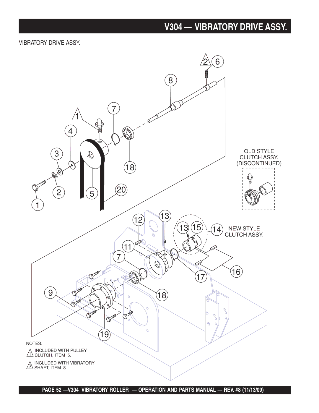 Multiquip manual V304 Vibratory Drive Assy 