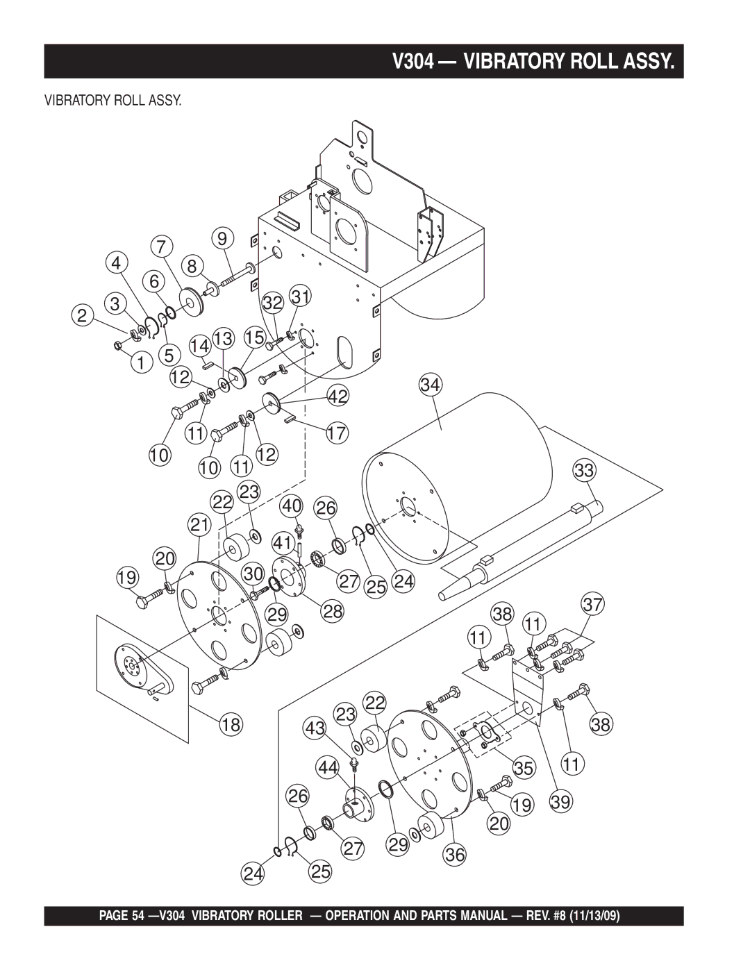 Multiquip manual V304 Vibratory Roll Assy 