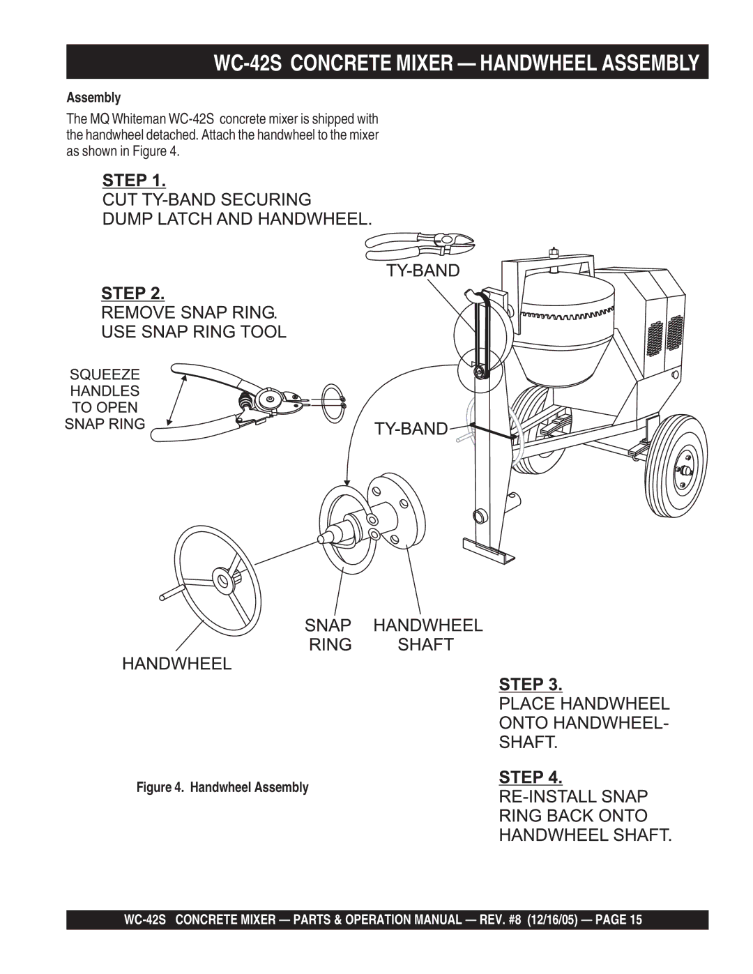 Multiquip WC-42S manual Handwheel Assembly 