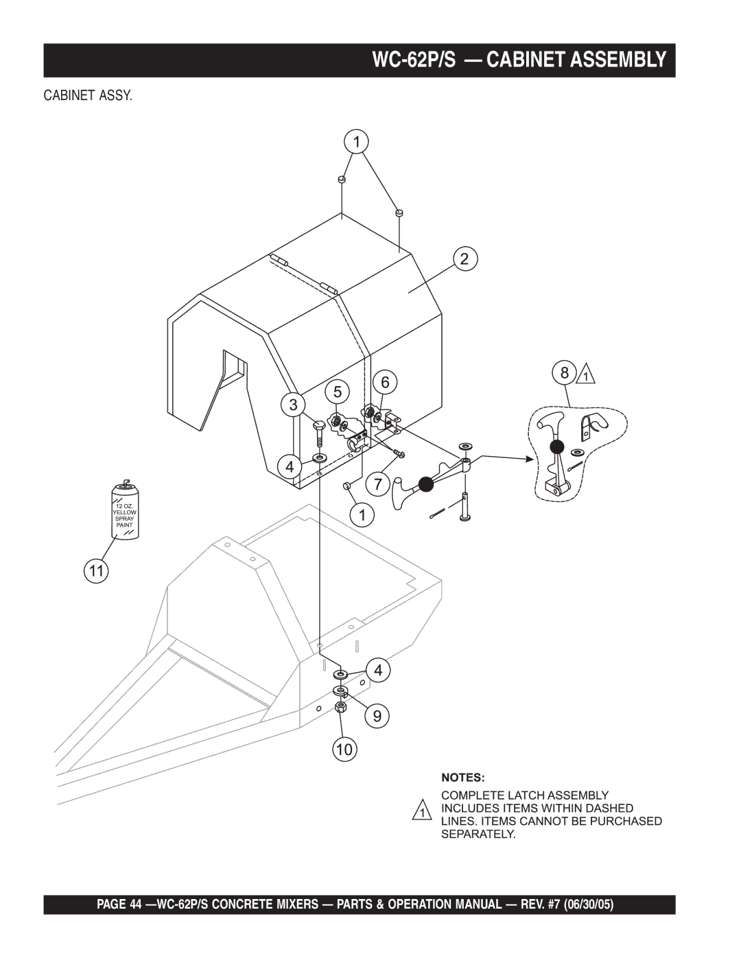 Multiquip WC-62S, WC-62P manual Cabinet Assy 