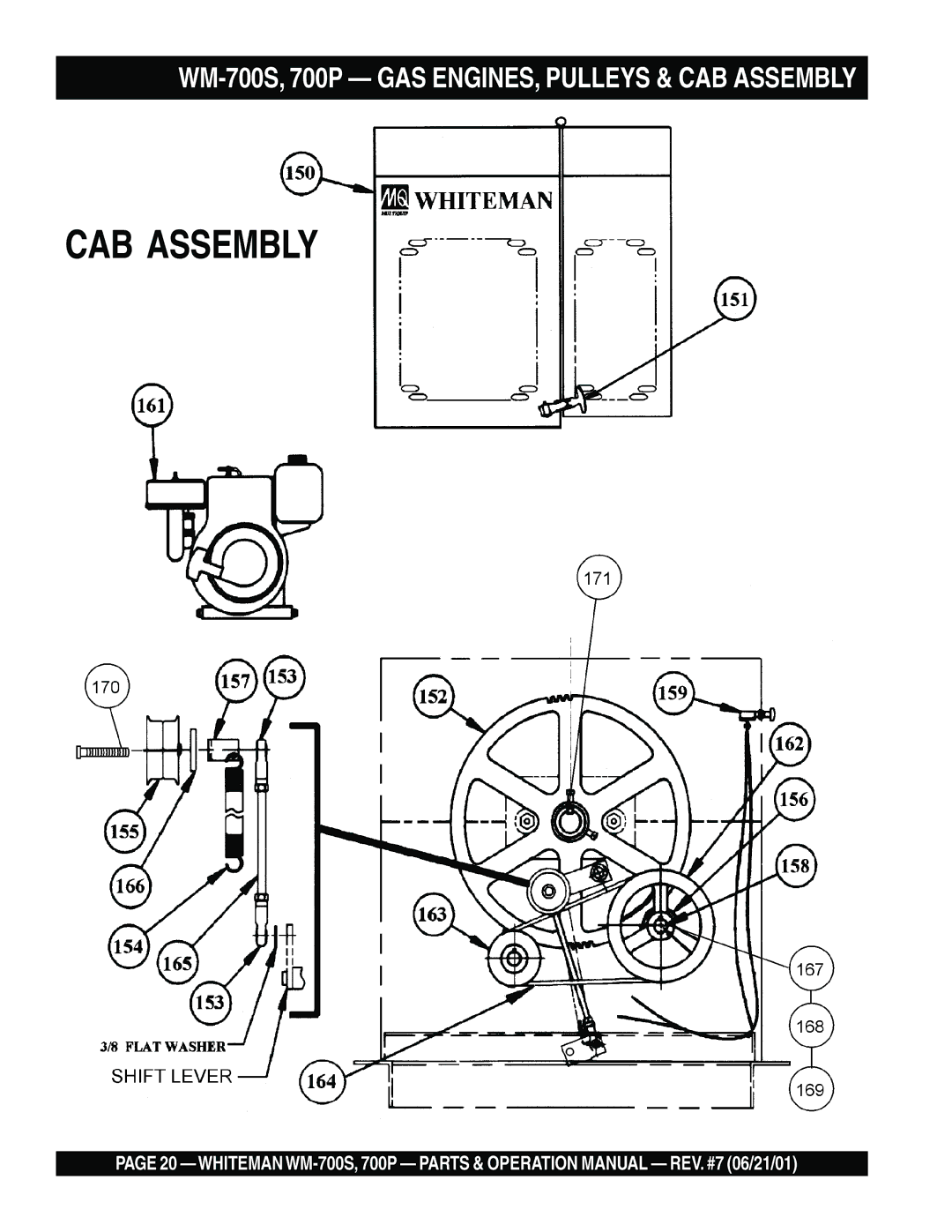 Multiquip WM- 700S, WM-700P operation manual CAB Assembly 