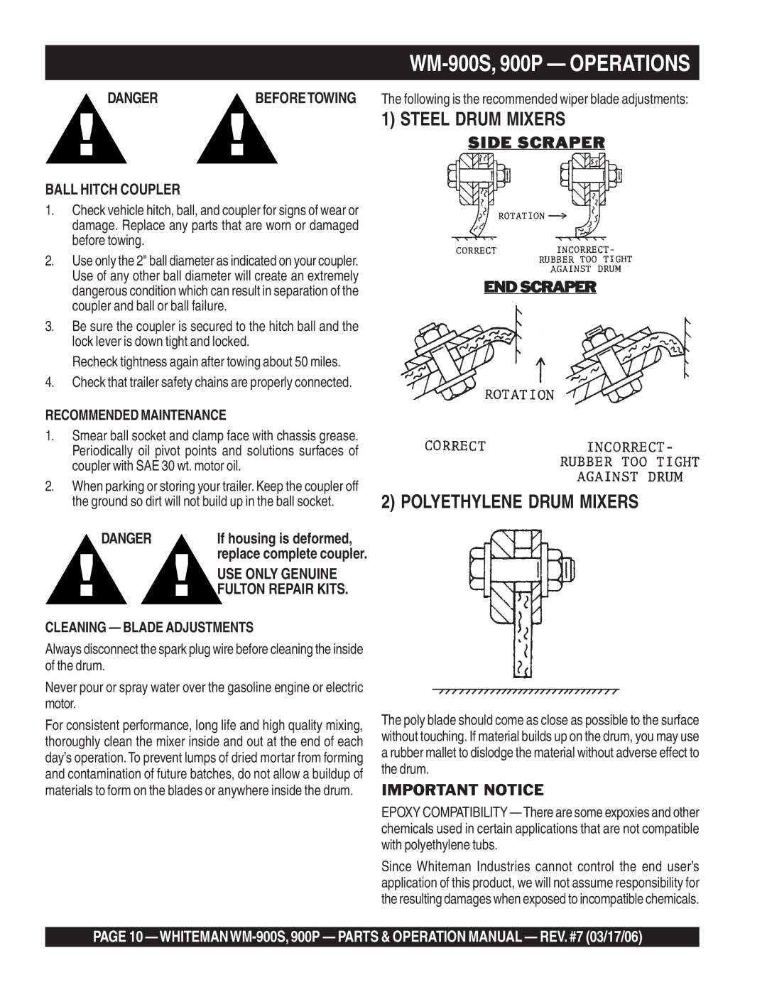 Multiquip WM-900S, WM-900P operation manual Steel Drum Mixers 