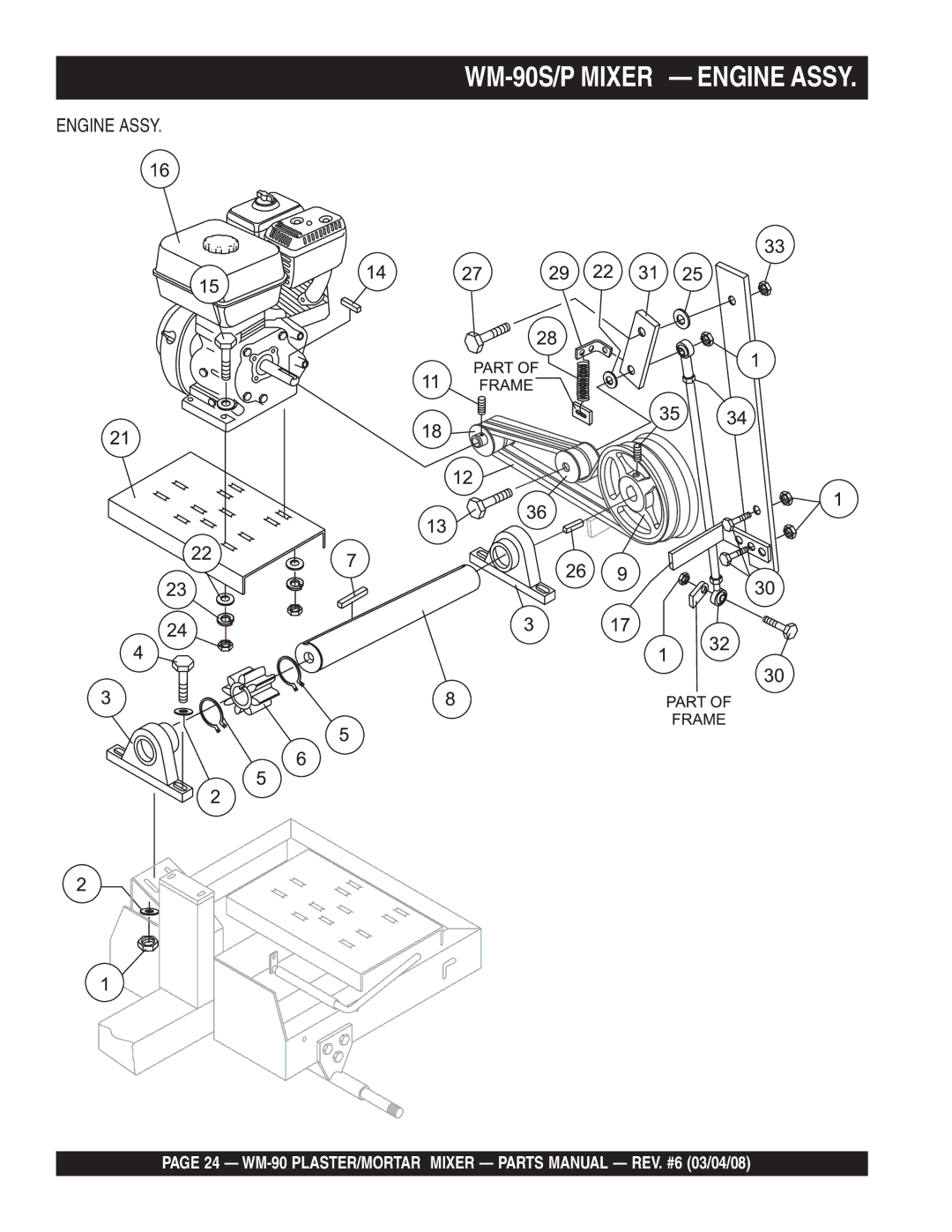 Multiquip WM-90S, WM-90P manual Engine Assy 