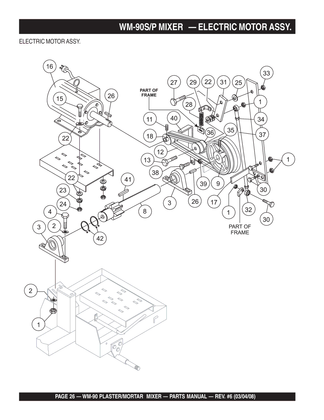 Multiquip WM-90S, WM-90P manual Electric Motor Assy 