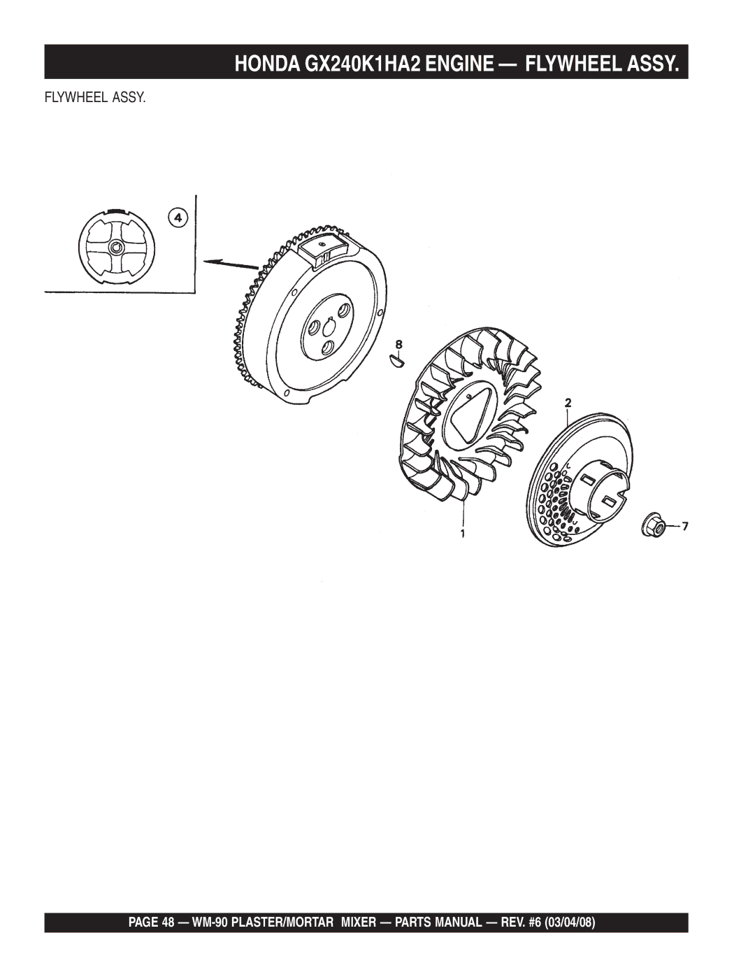 Multiquip WM-90S, WM-90P manual Flywheel Assy 