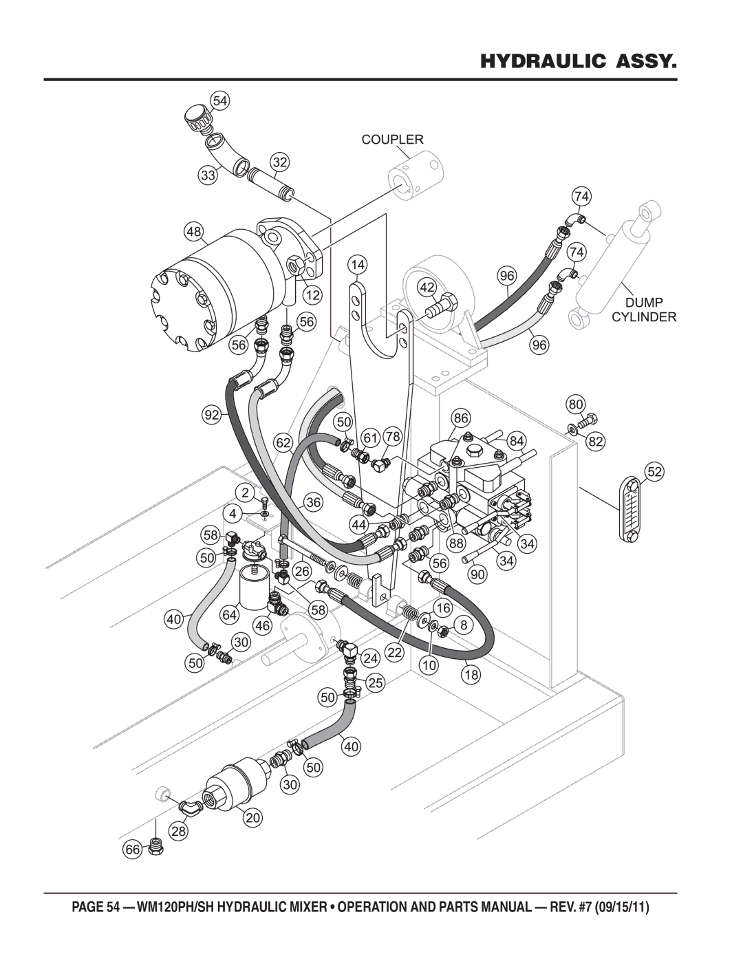 Multiquip WM120SH, WM120PH manual Hydraulic Assy 