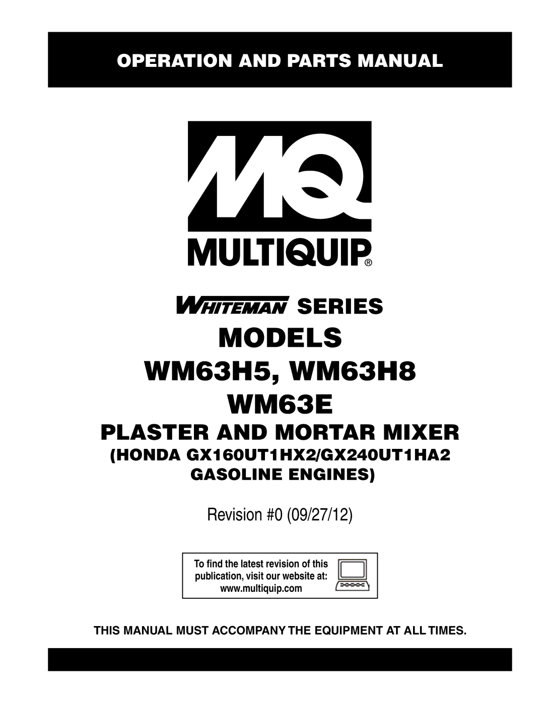 Multiquip WM63H8 manual MODELs WM63H5, wm63h8 Wm63e 