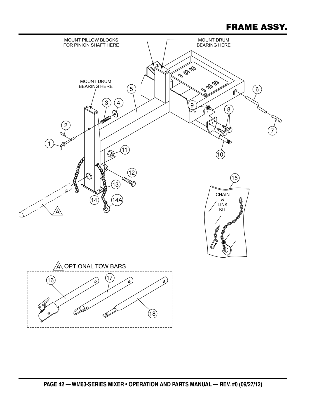 Multiquip WM63H8, WM63H5 manual Frame assy 