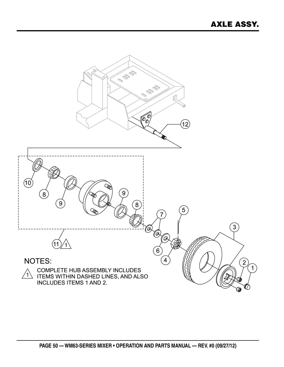 Multiquip WM63H8, WM63H5 manual Axle assy 