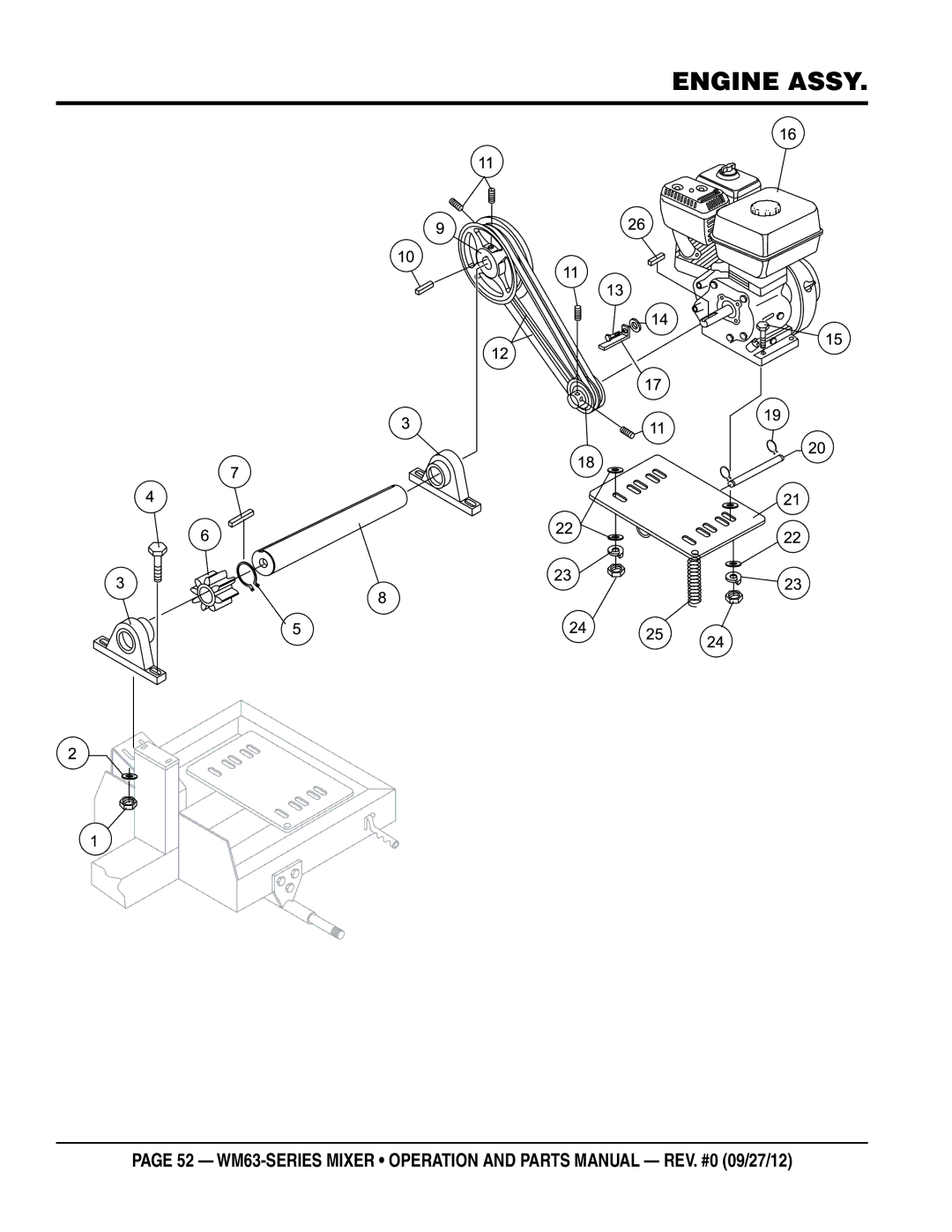 Multiquip WM63H8, WM63H5 manual Engine assy 