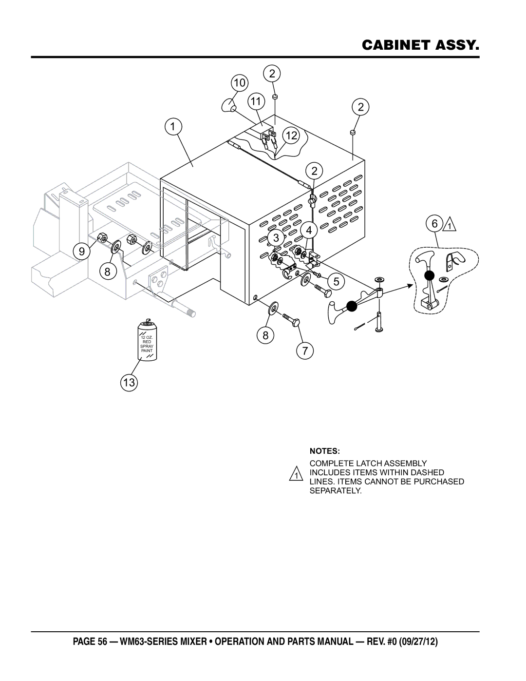 Multiquip WM63H8, WM63H5 manual Cabinet assy, 112 