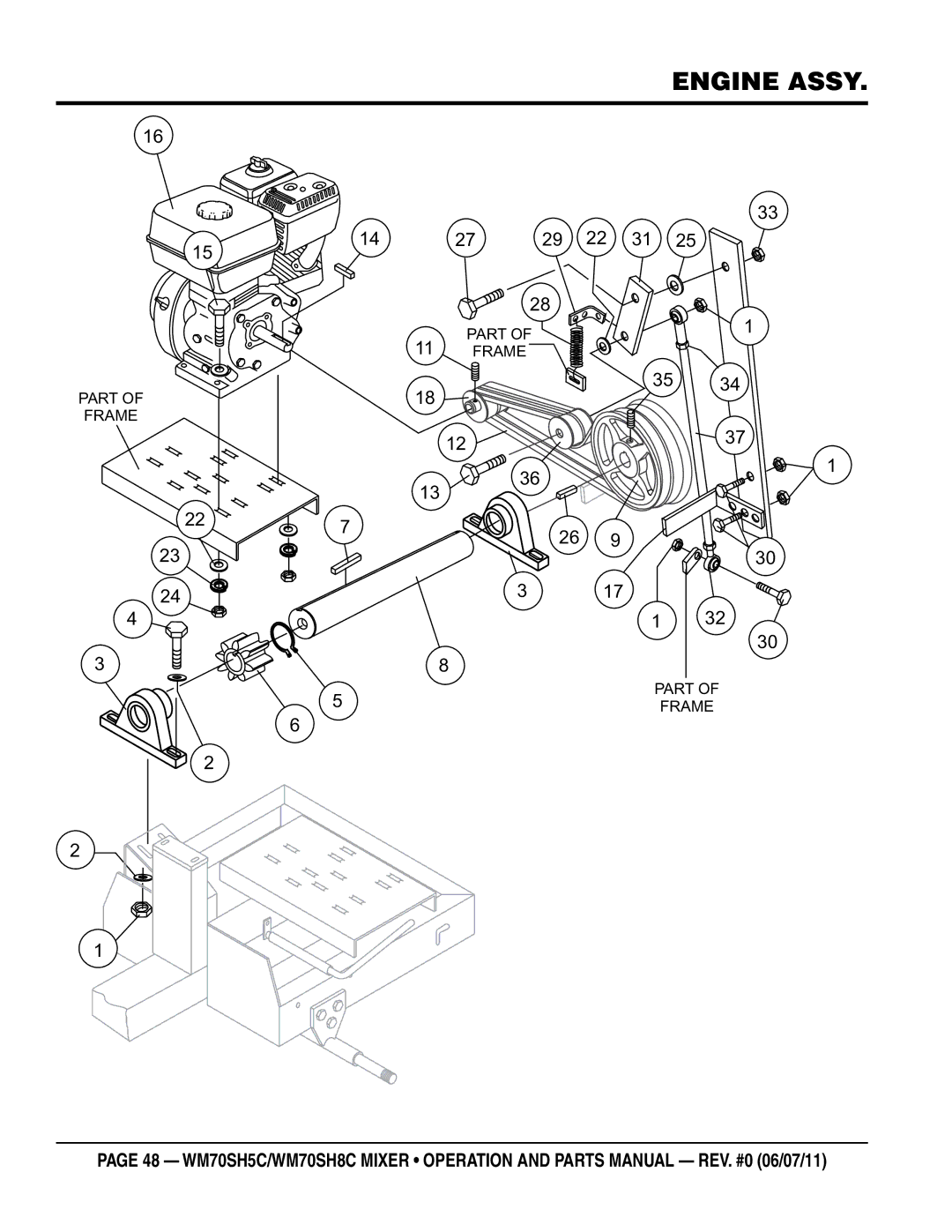 Multiquip WM70SH5C, WM70SH8C manual Engine assy 