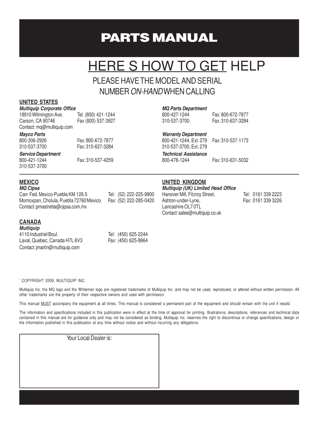 Multiquip WPB16E (Electric Start), WPB16 (Recoil Start) manual HERE’S HOW to GET Help 