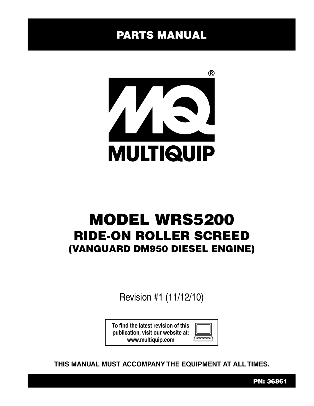 Multiquip manual Model wrs5200 