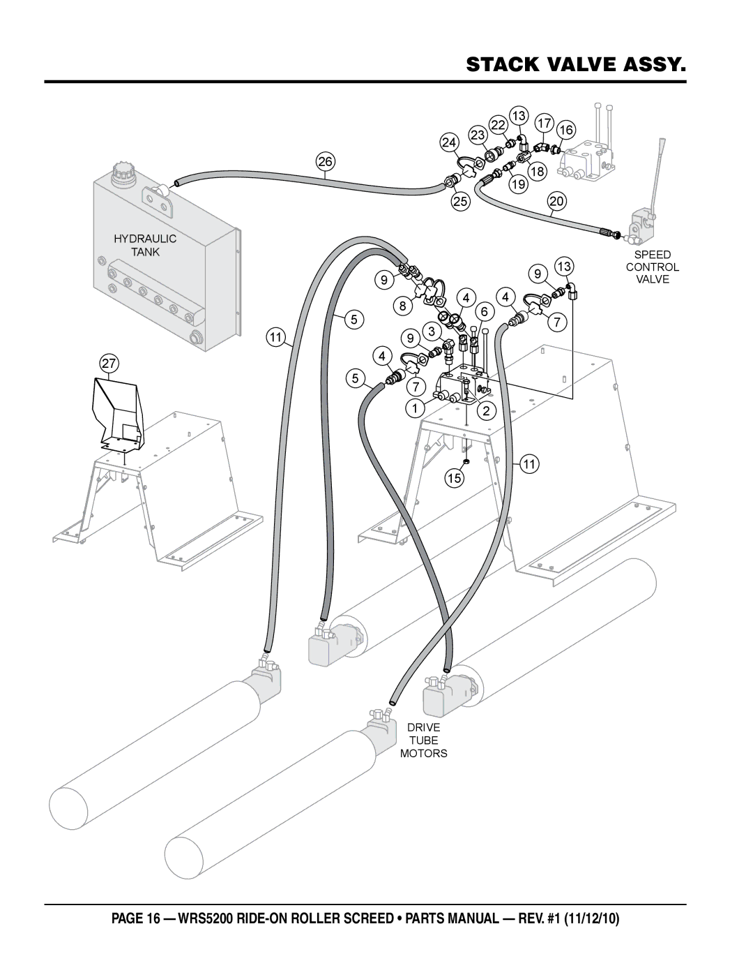 Multiquip wrs5200 manual Stack valve assy 