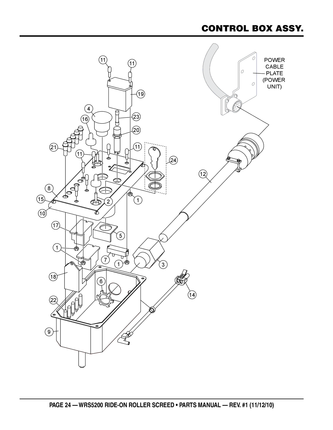 Multiquip wrs5200 manual Control box assy 