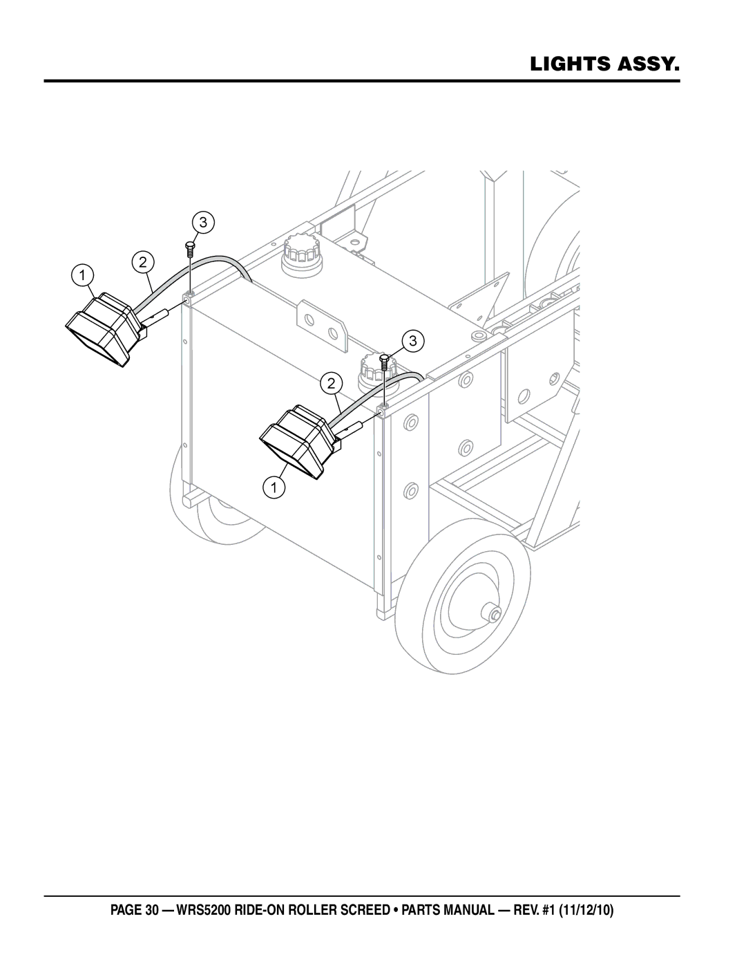 Multiquip wrs5200 manual Lights assy 