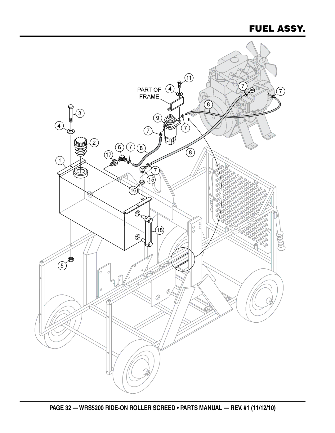 Multiquip wrs5200 manual Fuel assy 