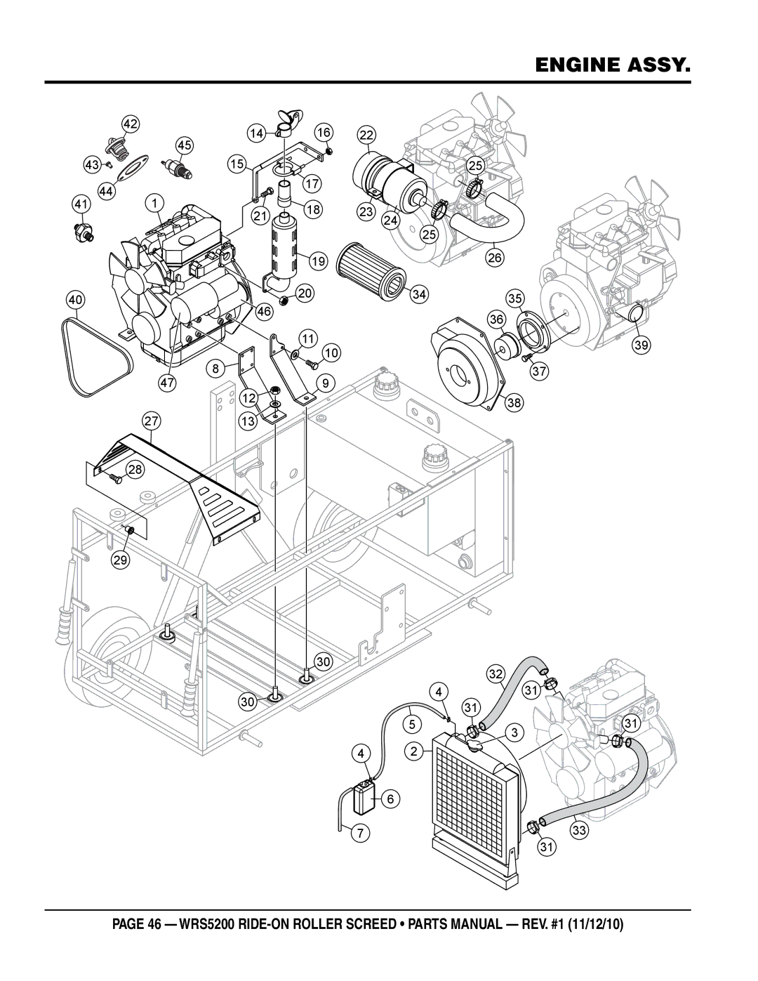 Multiquip wrs5200 manual Engine Assy 