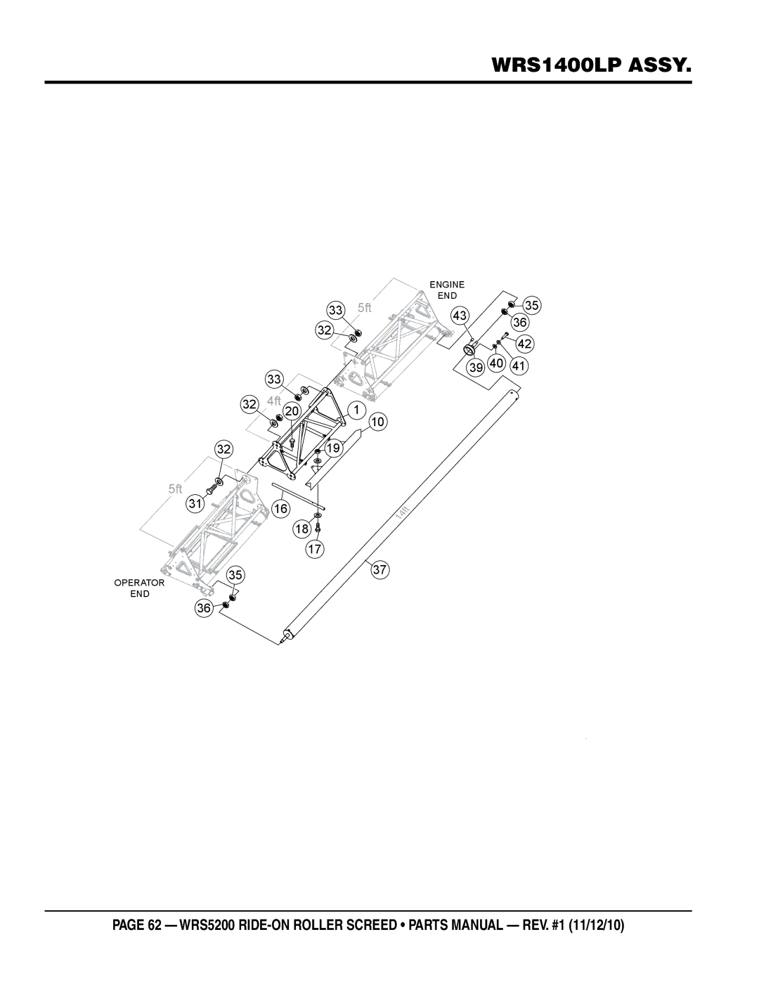 Multiquip wrs5200 manual Wrs1400LP assy 