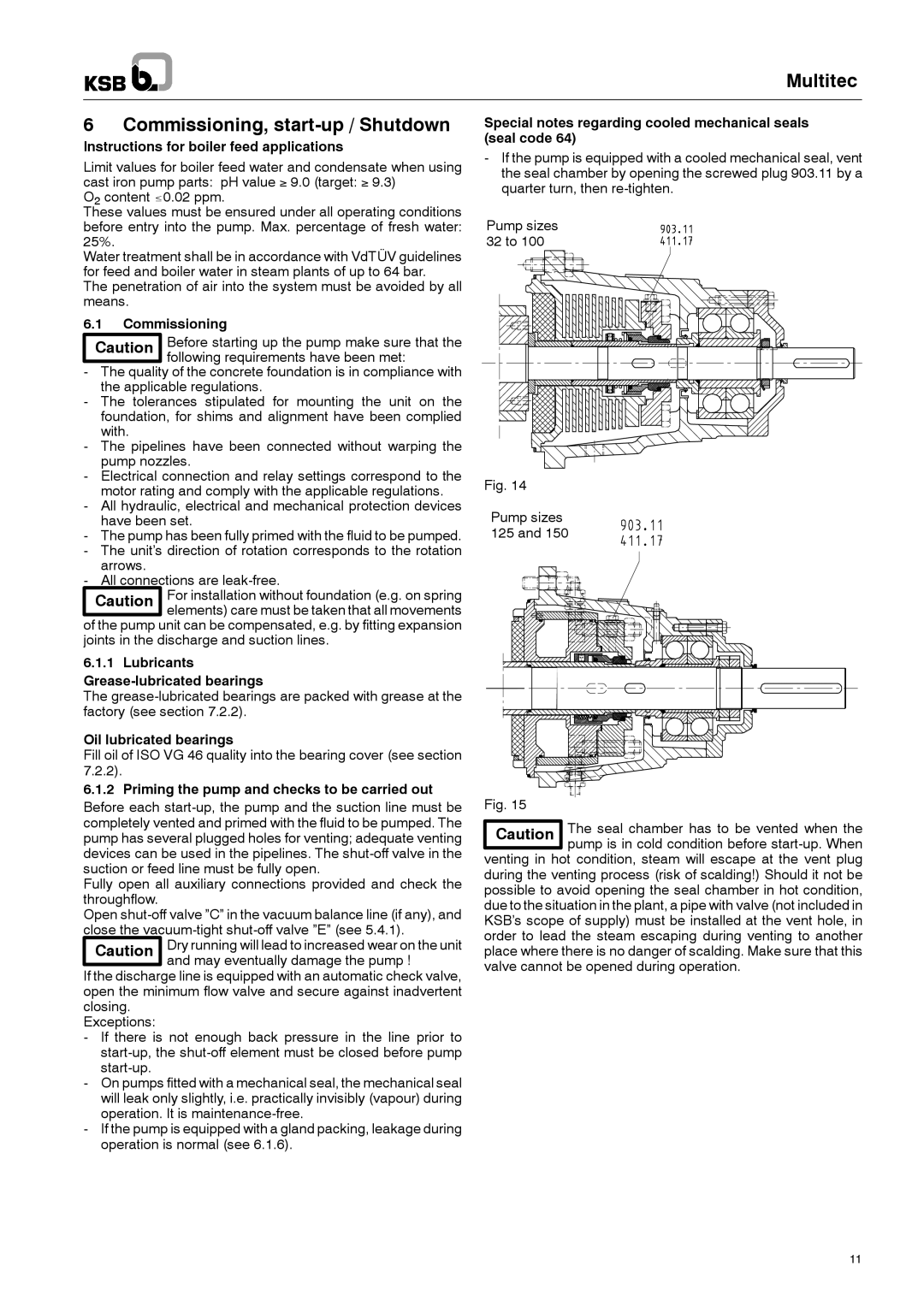 Multitech 1777.8/7-10 G3 operating instructions Multitec Commissioning, start-up / Shutdown 