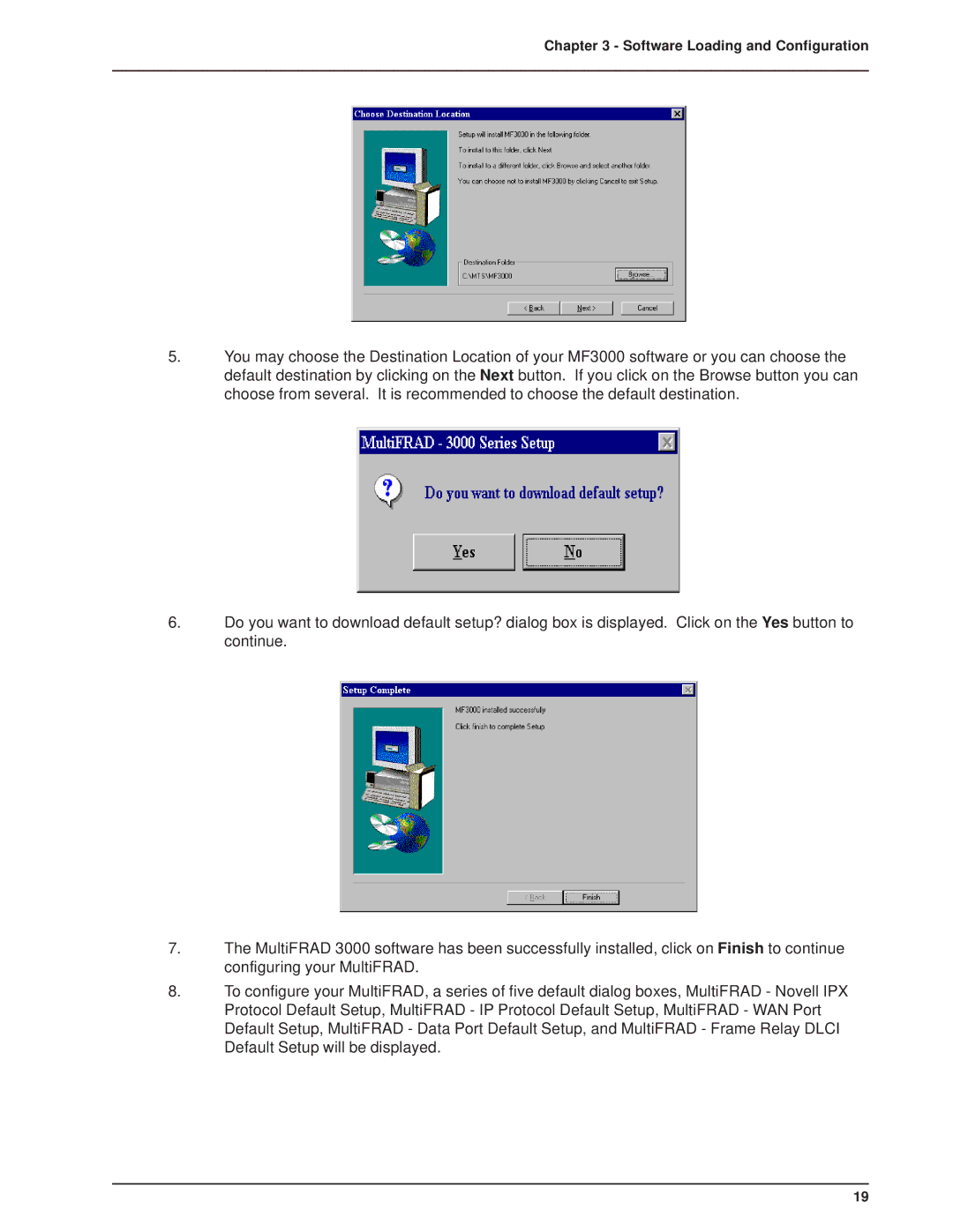 Multitech 3100, FR3060 manual Software Loading and Configuration 