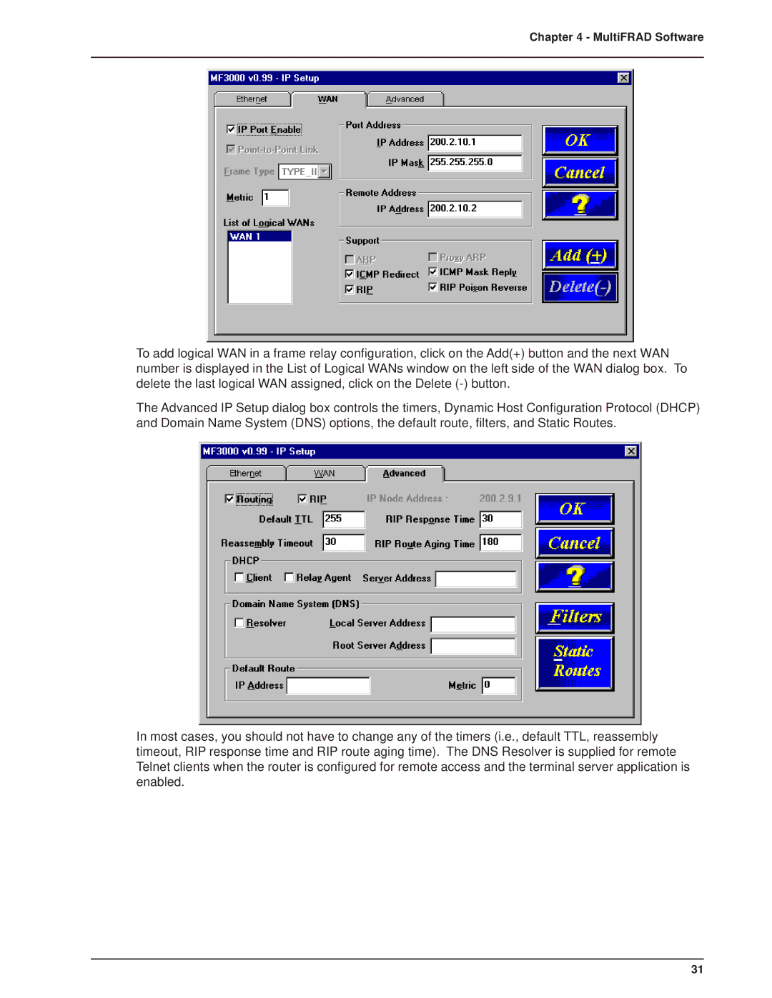 Multitech 3100, FR3060 manual MultiFRAD Software 